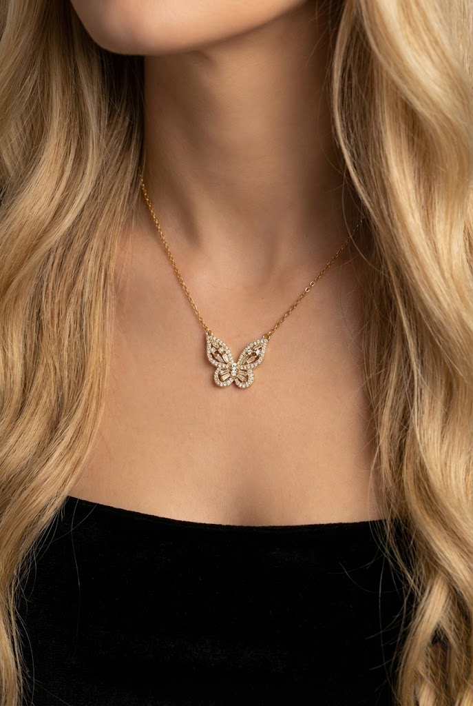 KTOfficial: 24K Butterfly Pendant Necklace