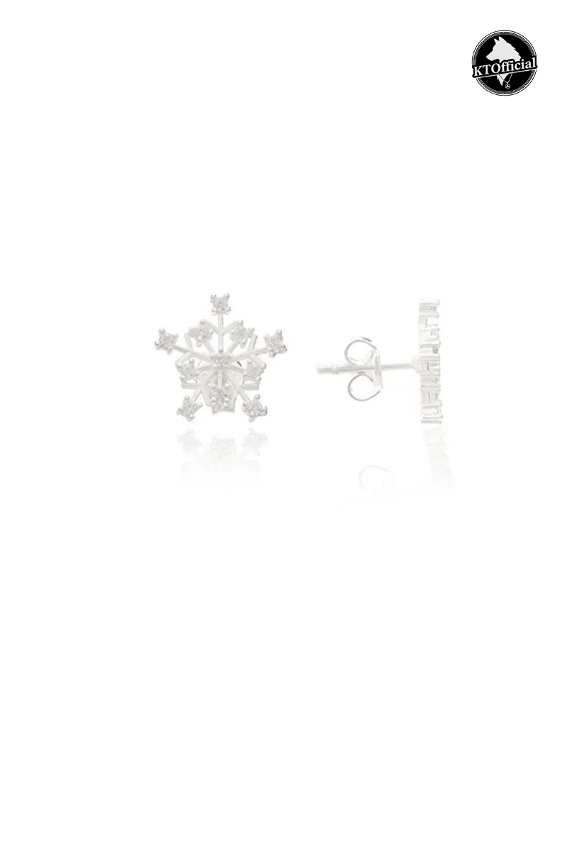 KTOfficial: 925 Sterling Silver Zircon Snowflake Stud Earrings | KTOfficial | EU-Sourced Quality