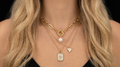 KTOfficial: Pole Star Pearl Enamel Necklace Set Three Piece Layered Jewelry