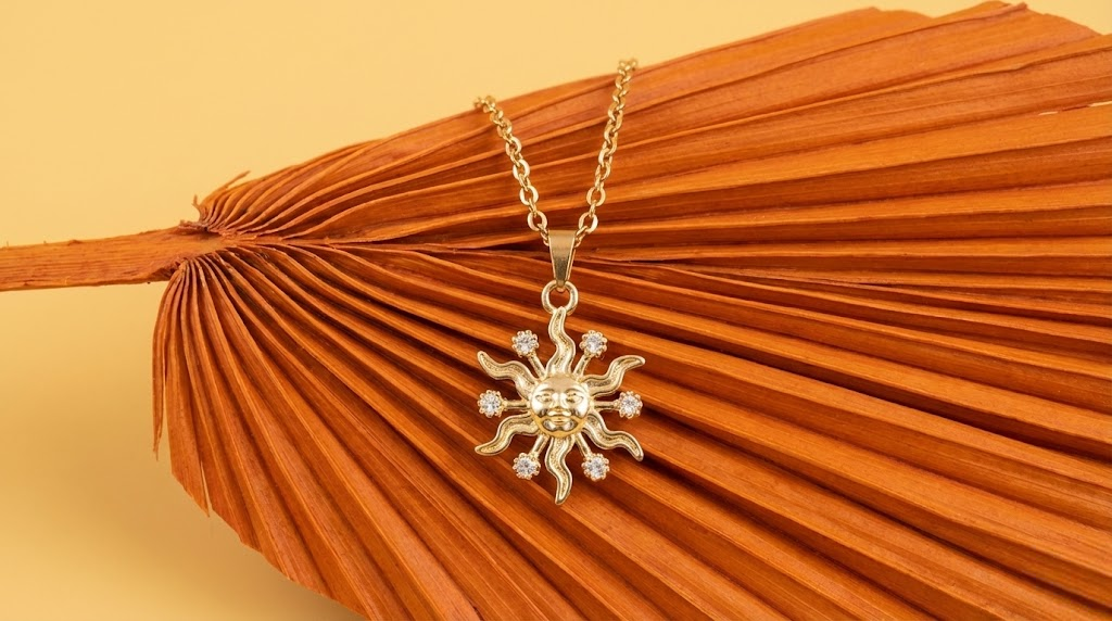 KTOfficial: 24 Karats CZ Sun Pendant Necklace