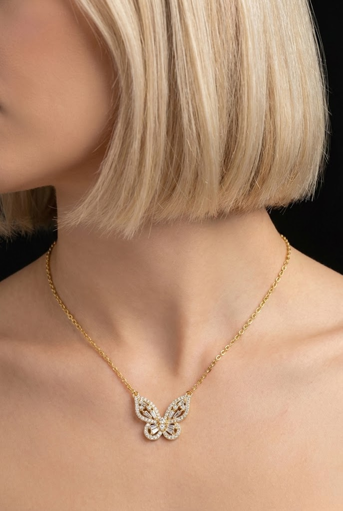 KTOfficial: 24K Butterfly Pendant Necklace