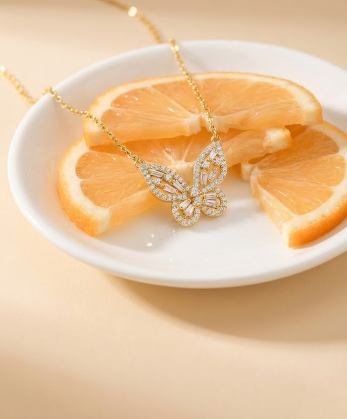 KTOfficial: 24K Butterfly Pendant Necklace