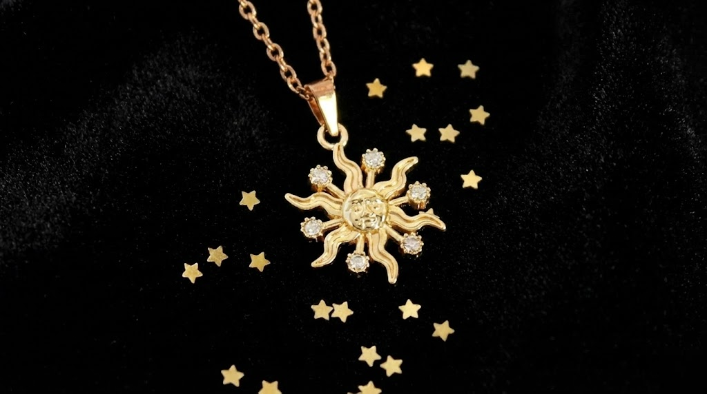 KTOfficial: 24 Karats CZ Sun Pendant Necklace