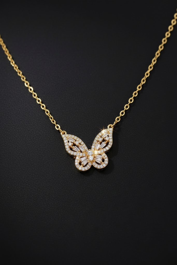 KTOfficial: 24K Butterfly Pendant Necklace