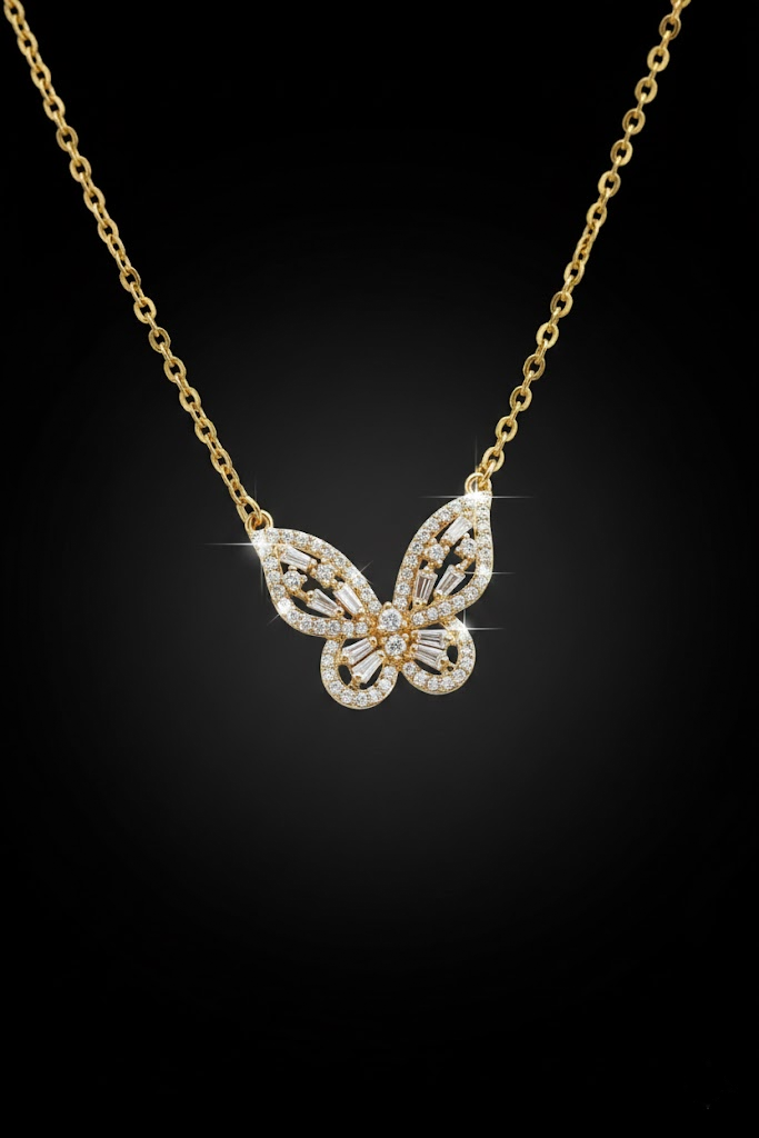 KTOfficial: 24K Butterfly Pendant Necklace