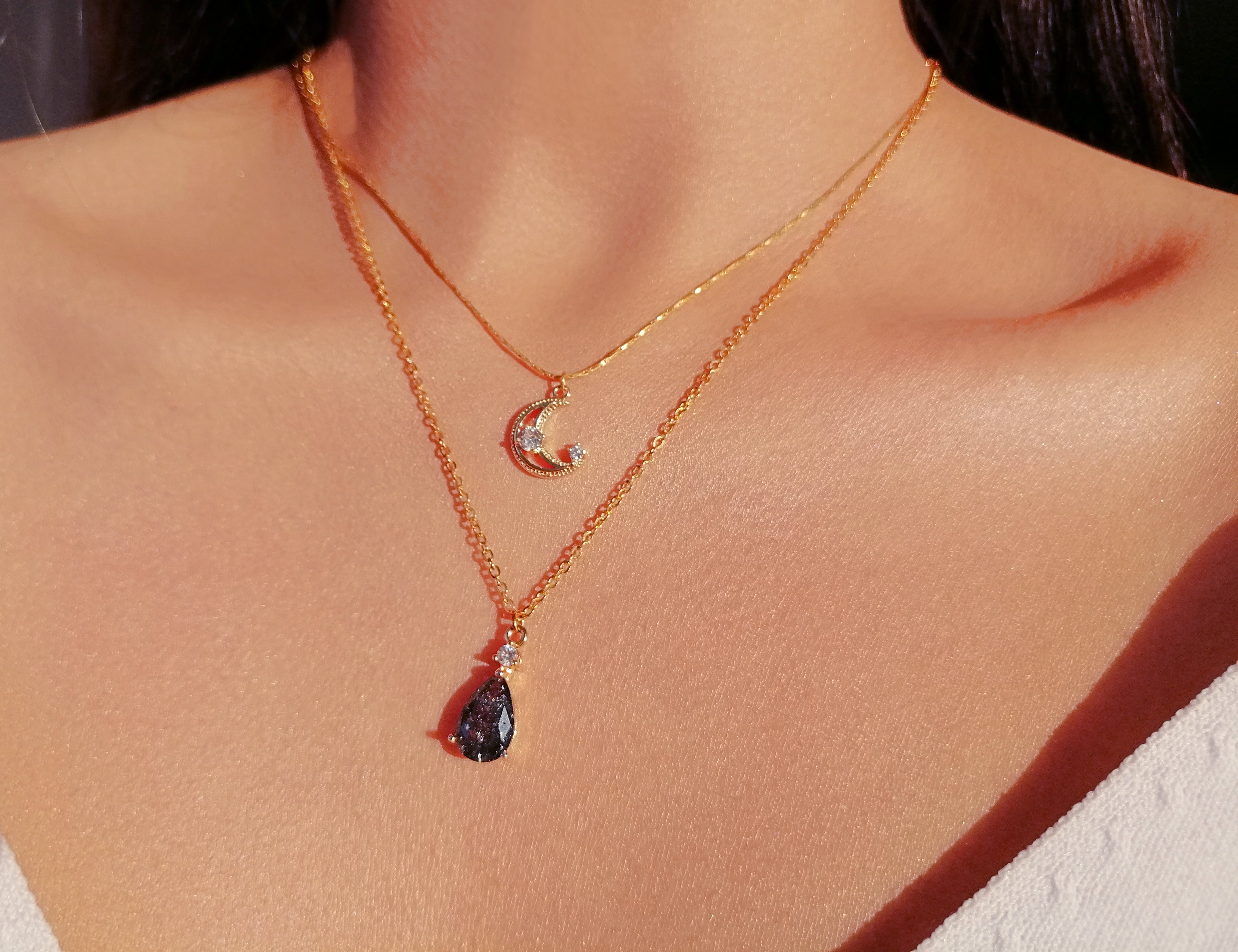 KTOfficial: Moon Layered Necklace 18 Karats gold Plated