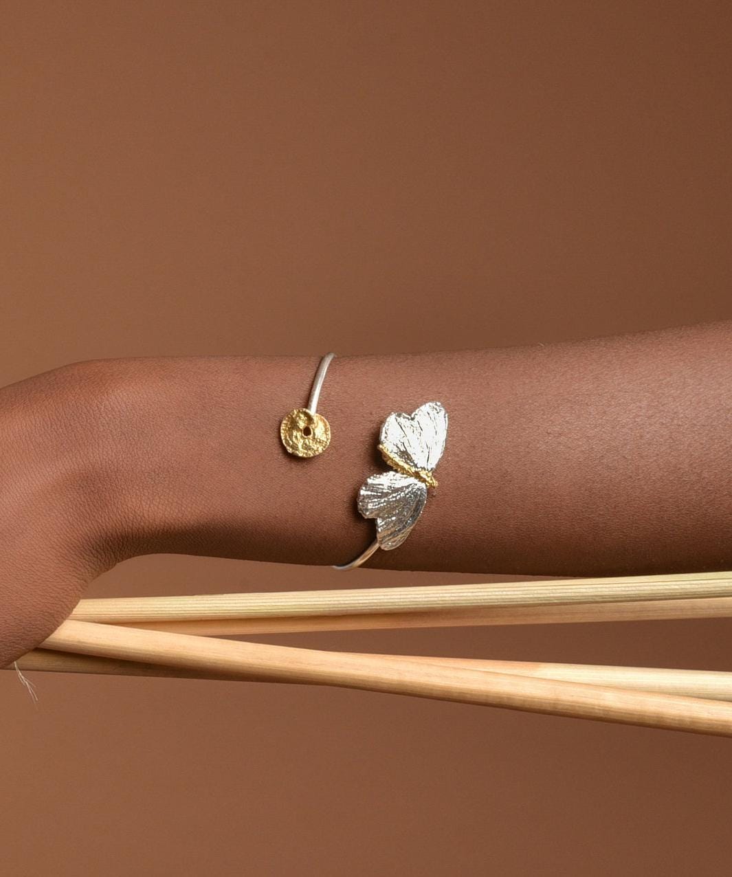 KTOfficial: Butterfly Silver Bracelet – Sterling Silver Cuff With Real Butterfly